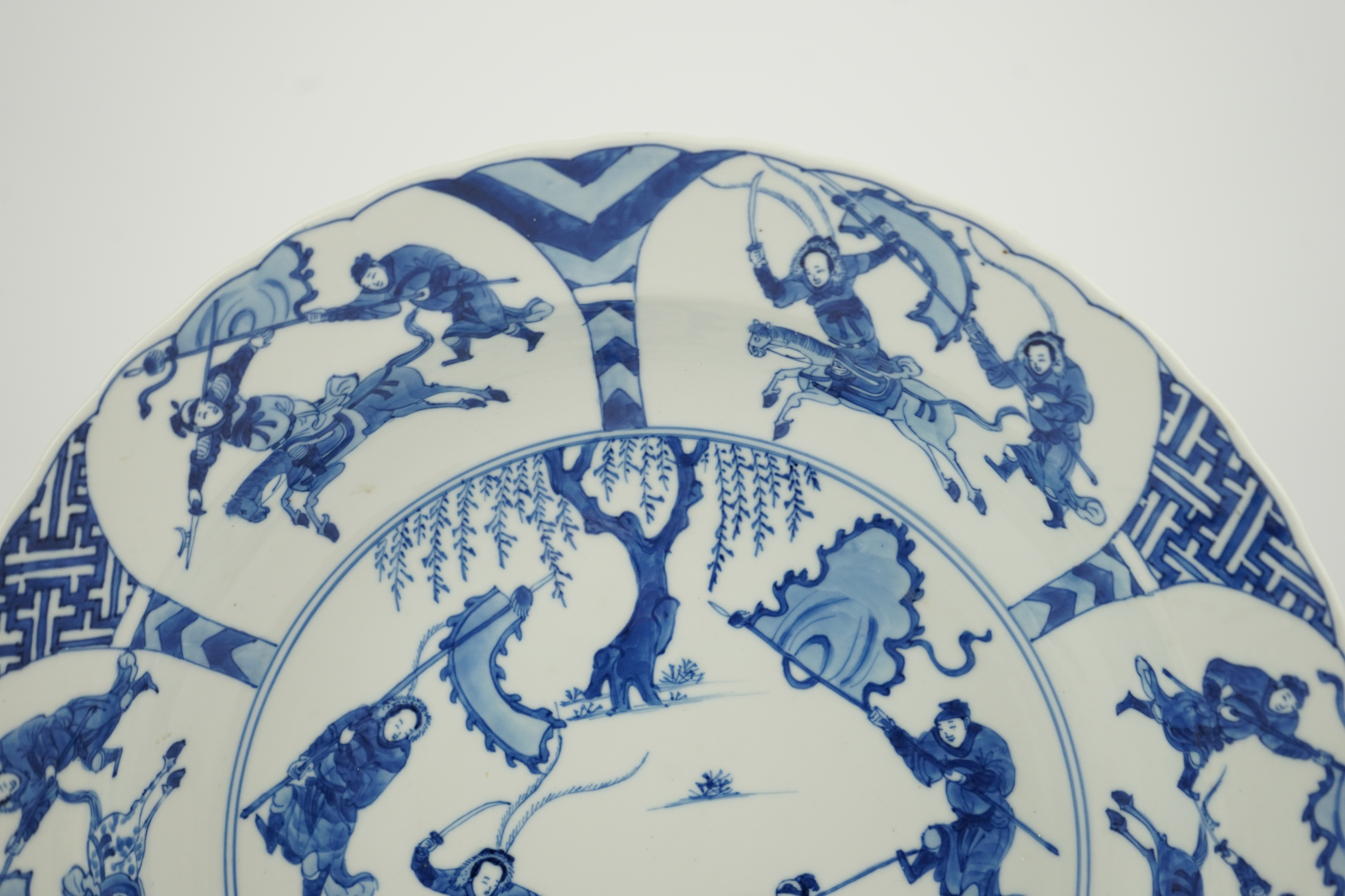 A Chinese blue and white ‘Yang Jia Jiang’ dish, Kangxi period (1662-1722)